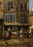 Jacobus Vrel Street Scene with Bakery painting